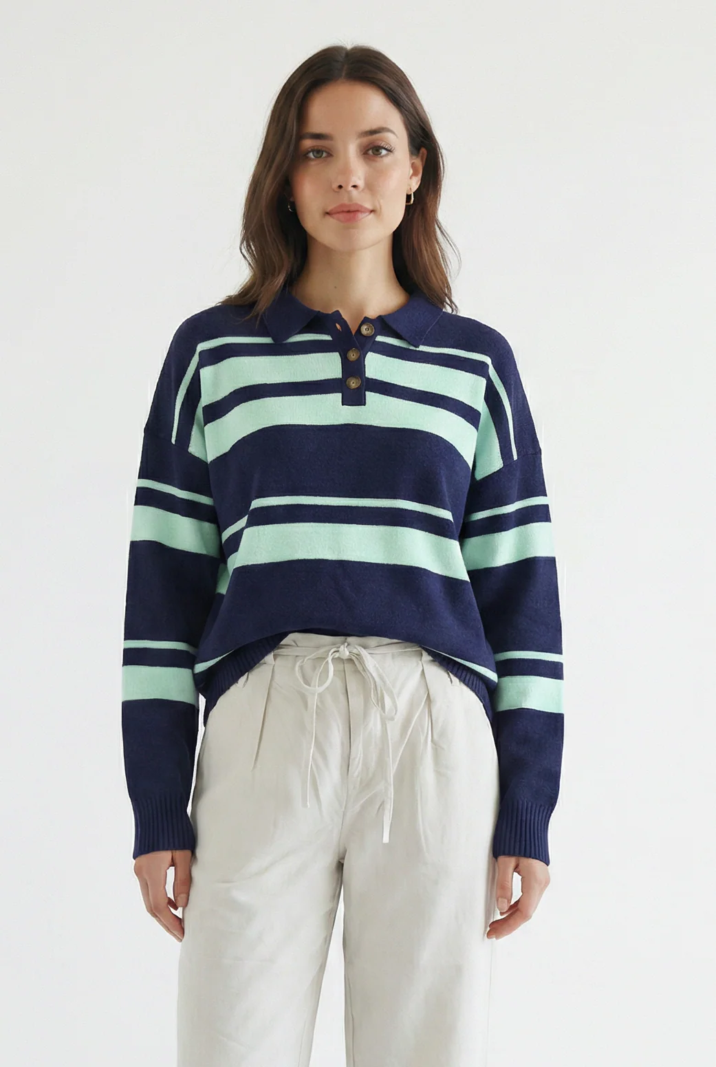 Bond St Stripe Polo Sweater - Image 5