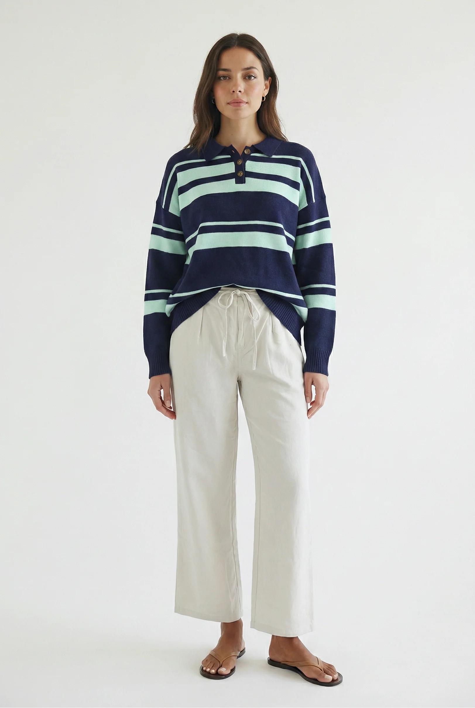 Bond St Stripe Polo Sweater - Image 6