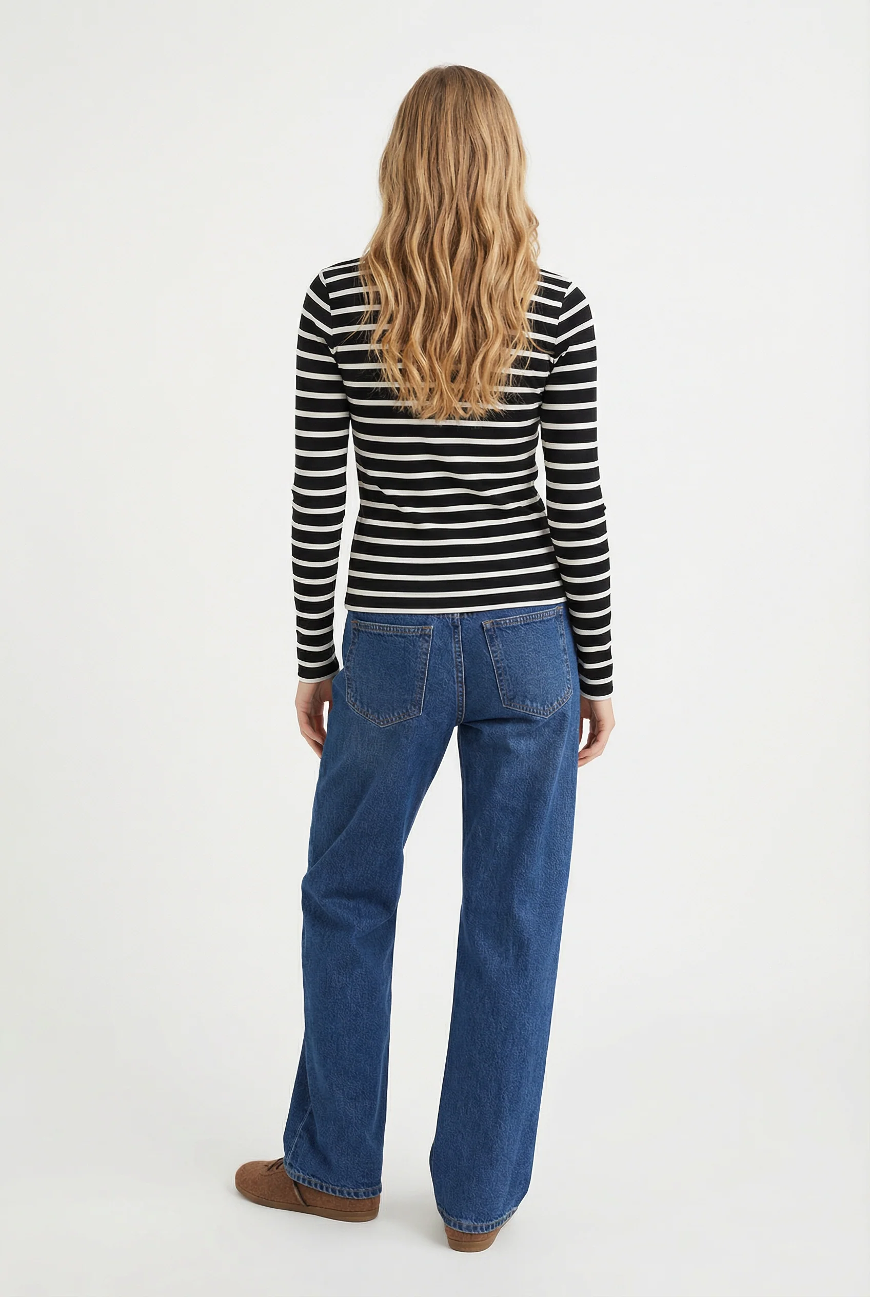 Cali Striped Henley Long Sleeve Top - Image 4