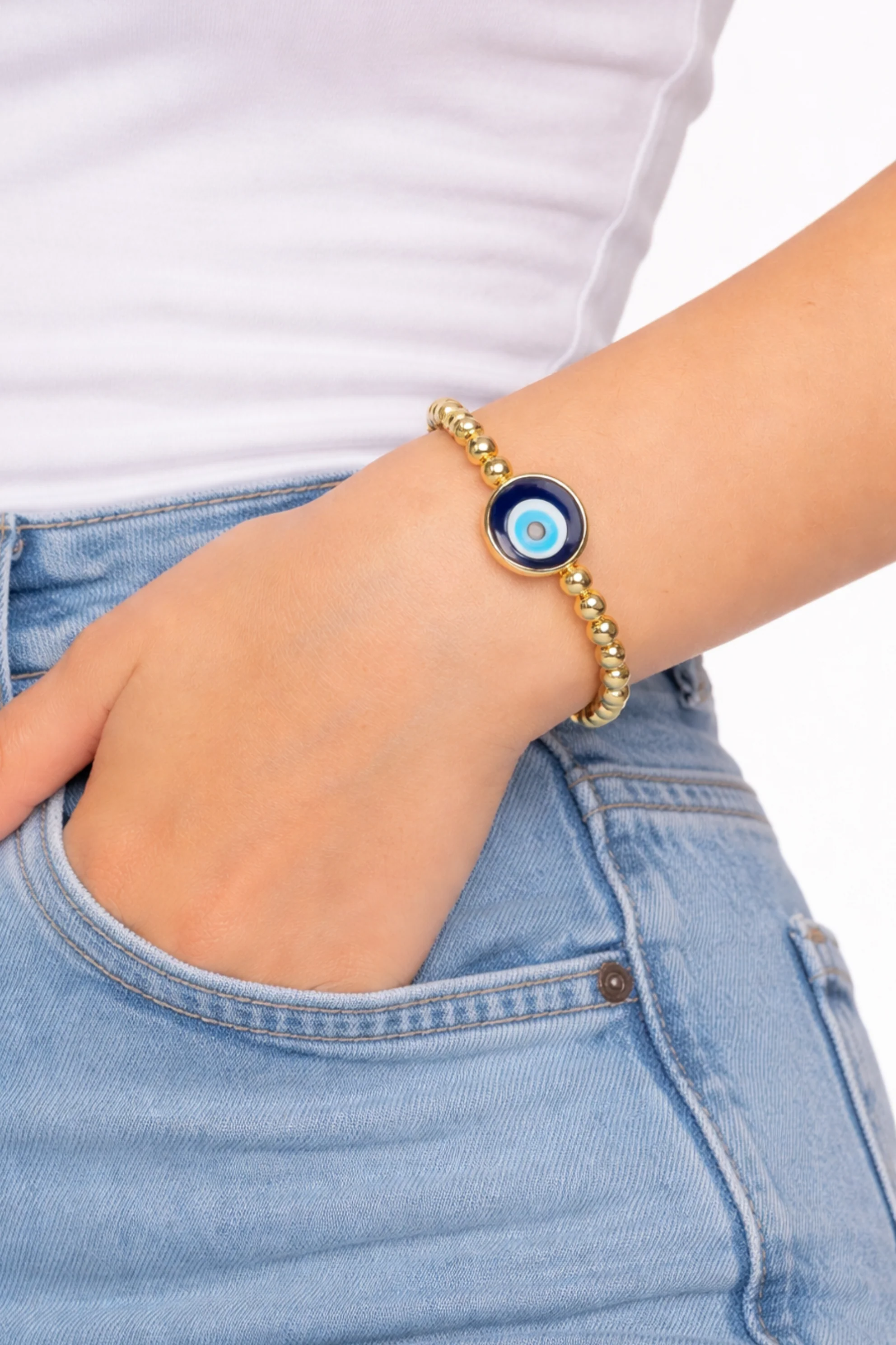 Carlin Round Evil Eye Bracelet - Image 4