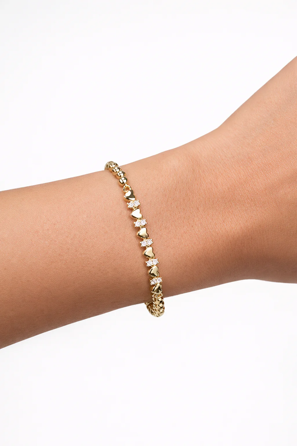 Cary Hearts Bar Ball Bracelet