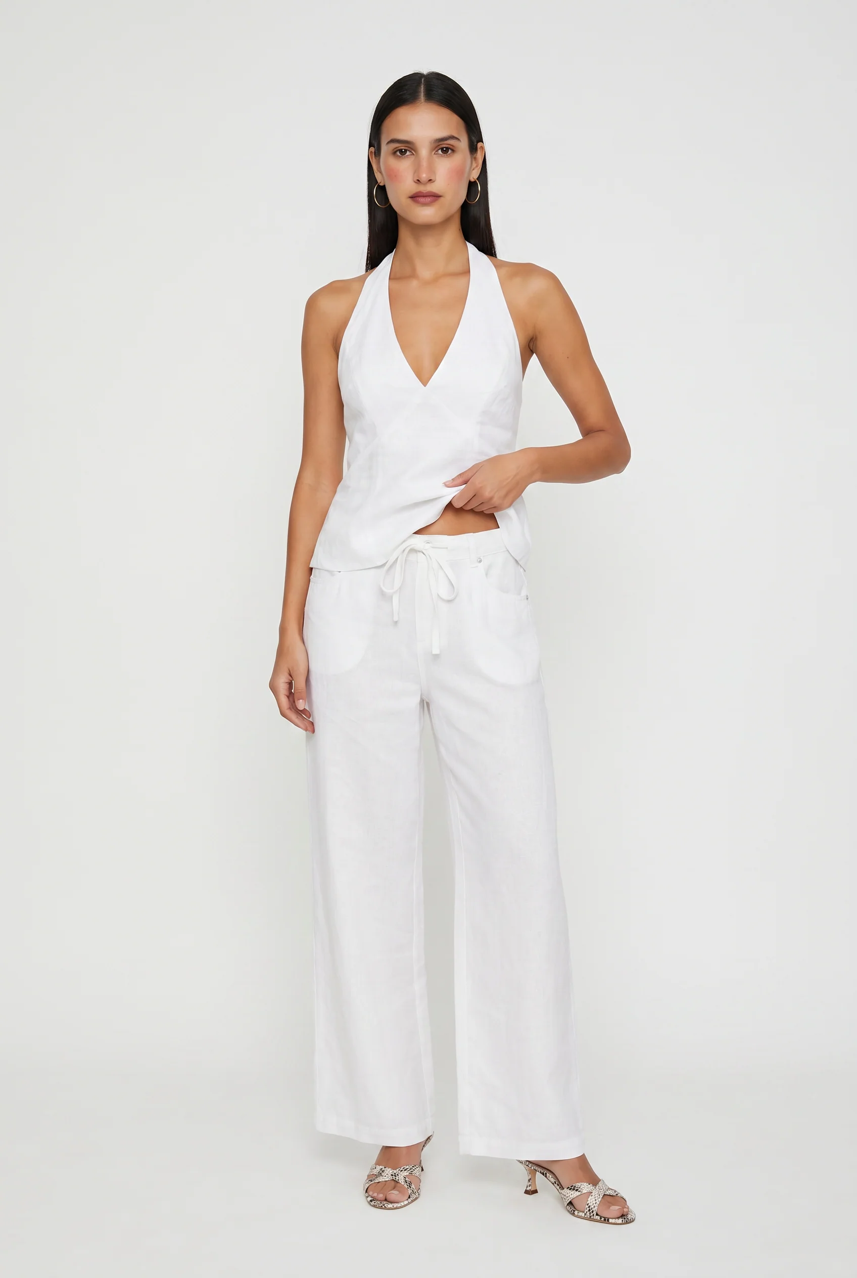 Dune Road Linen Halter Top - Image 3