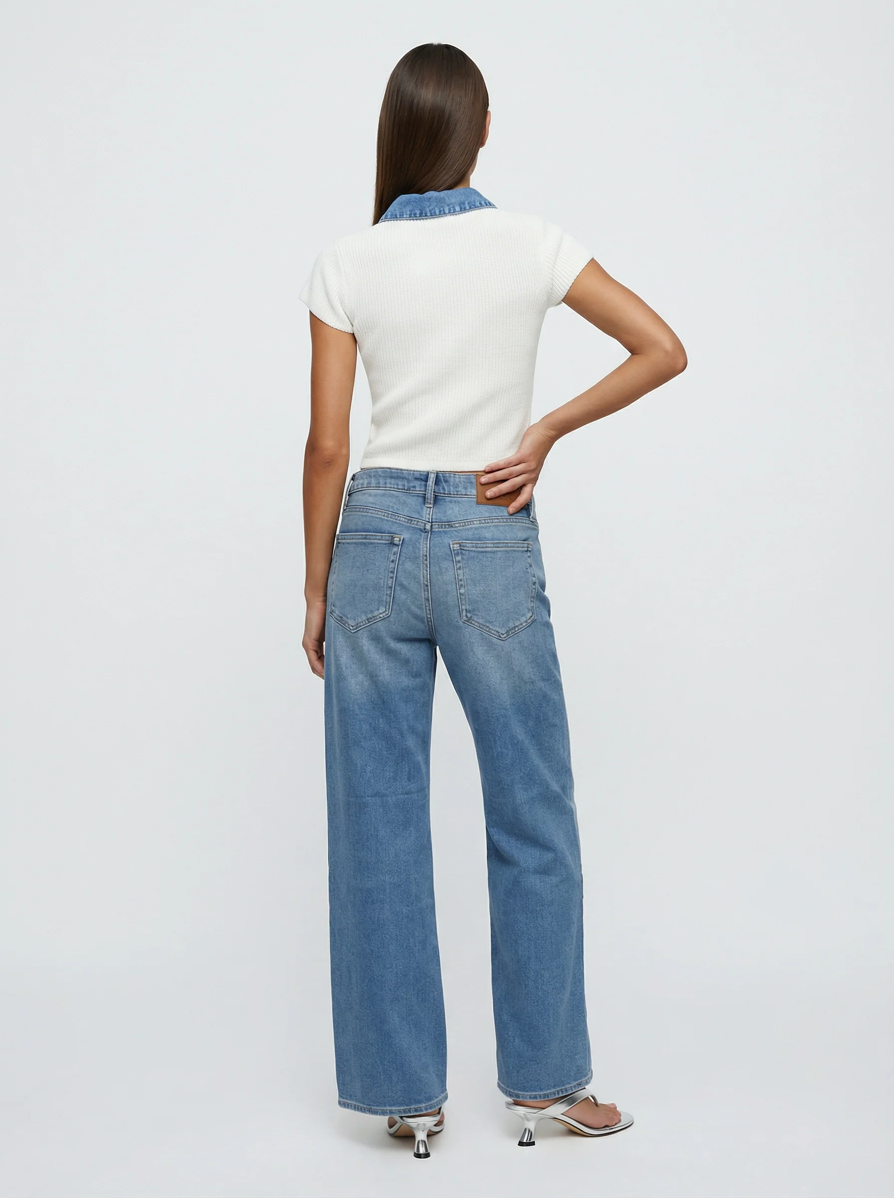 Elodie Denim Contrast Sweater - Image 4