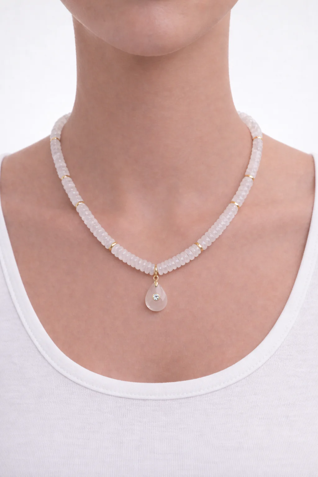 Erica Bead Necklace With Pendant - Image 2