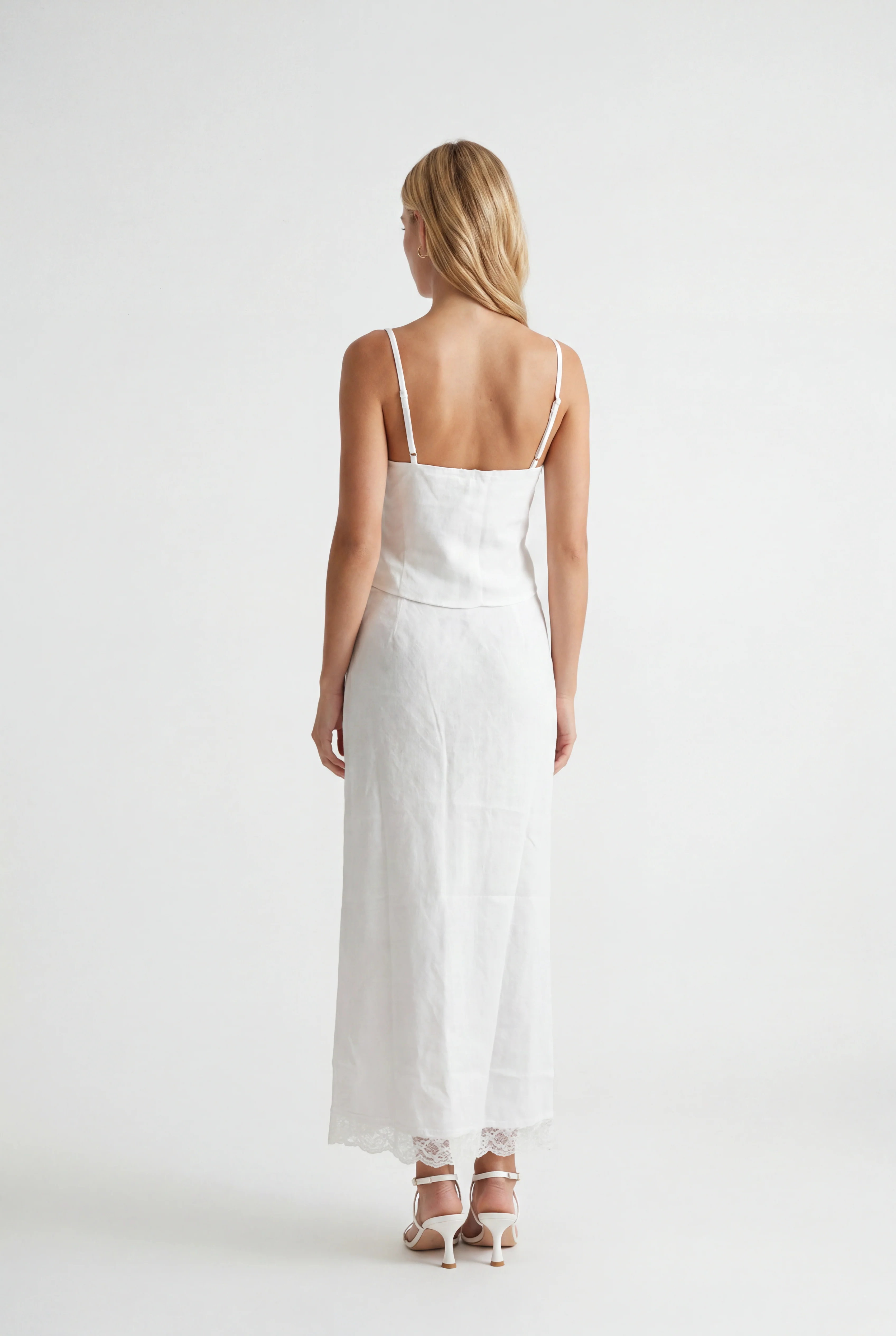 Everly Lace Trim Midi Skirt - Image 4