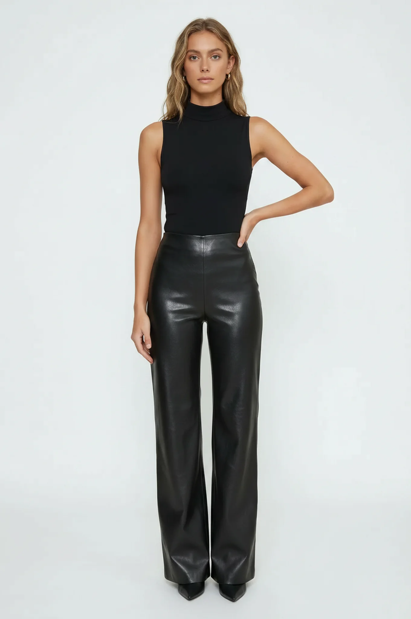 Faux Leather Wide Leg Pant - Image 2