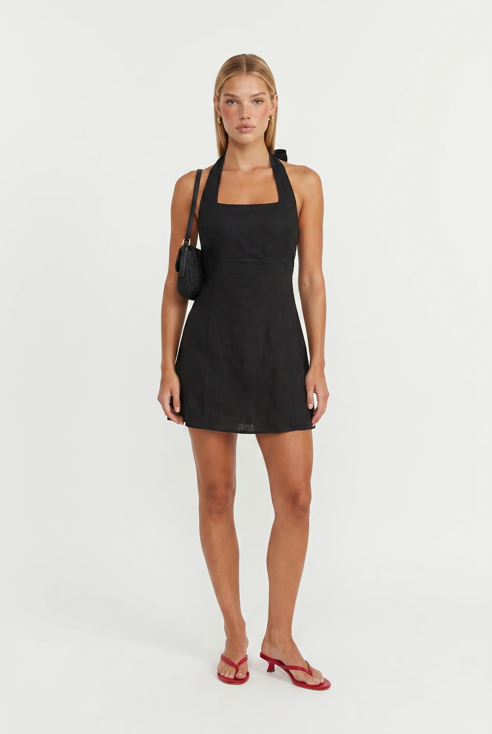 Golden Hour Linen Halter Dress - Image 2