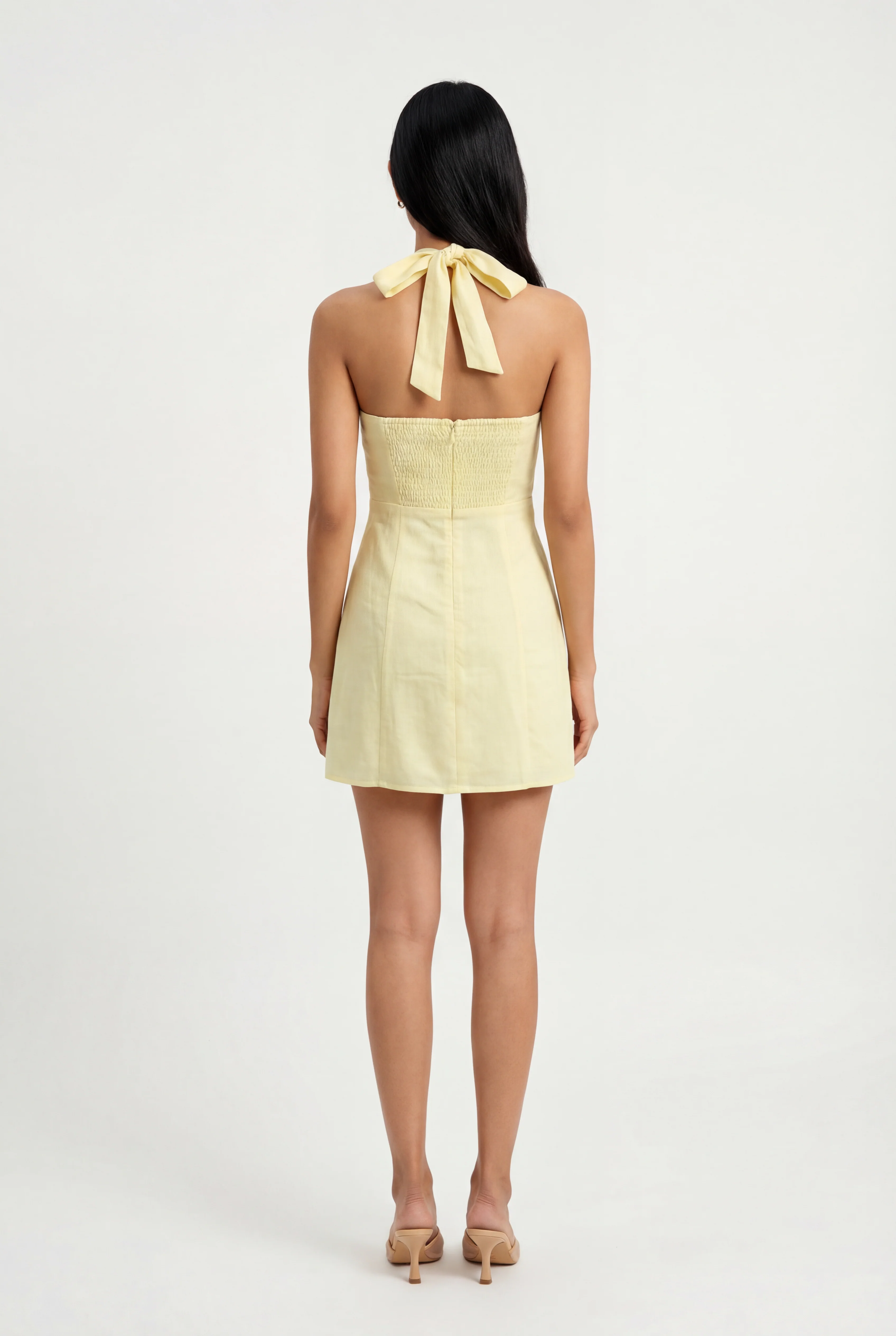 Golden Hour Linen Halter Dress - Image 8