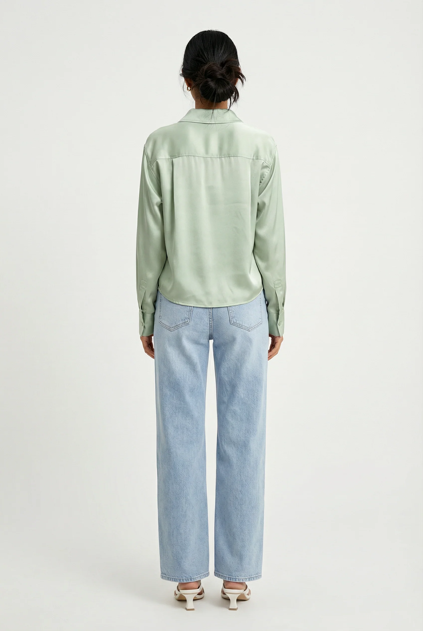 High Low Satin Shirt - Image 12