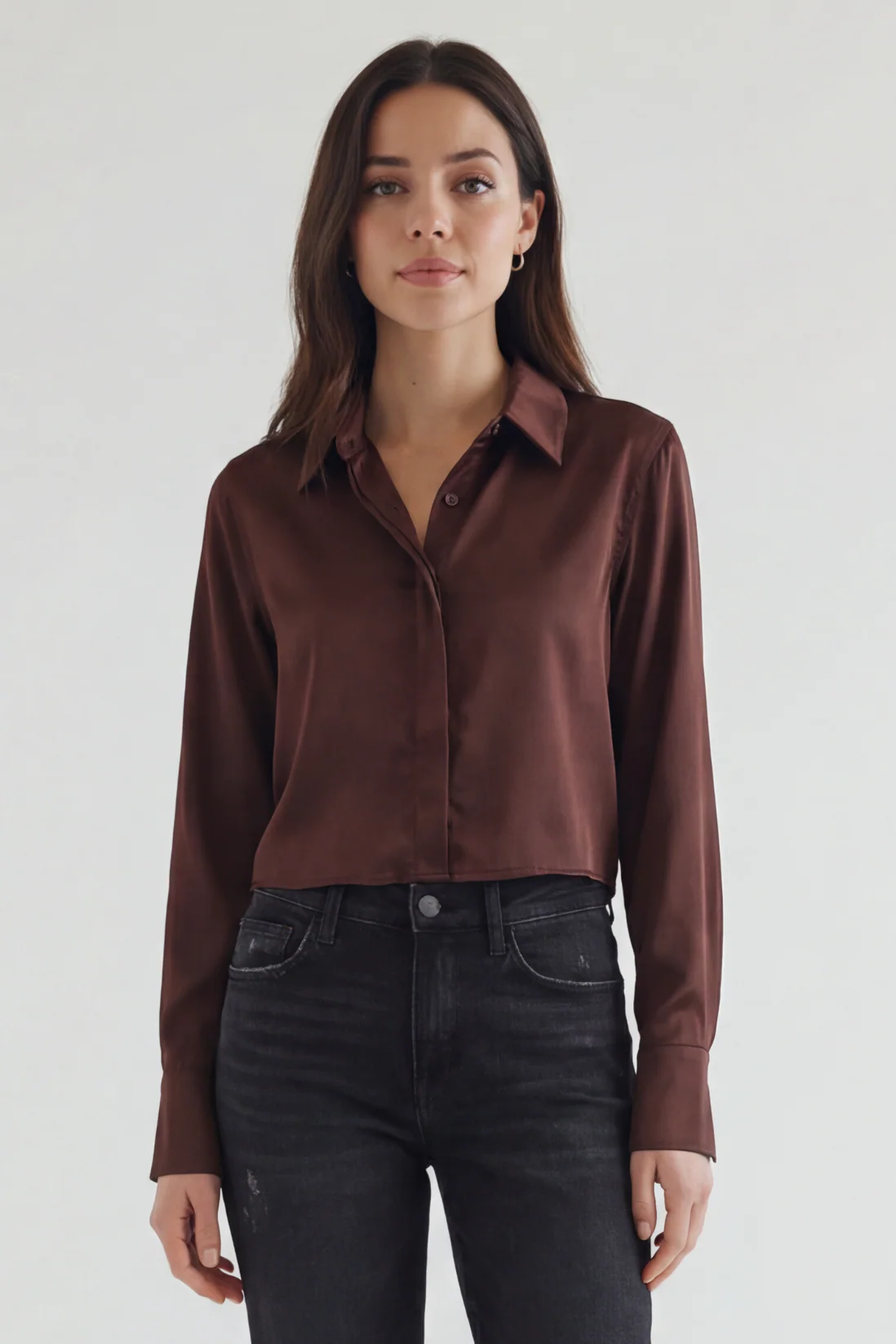 High Low Satin Shirt - Image 13