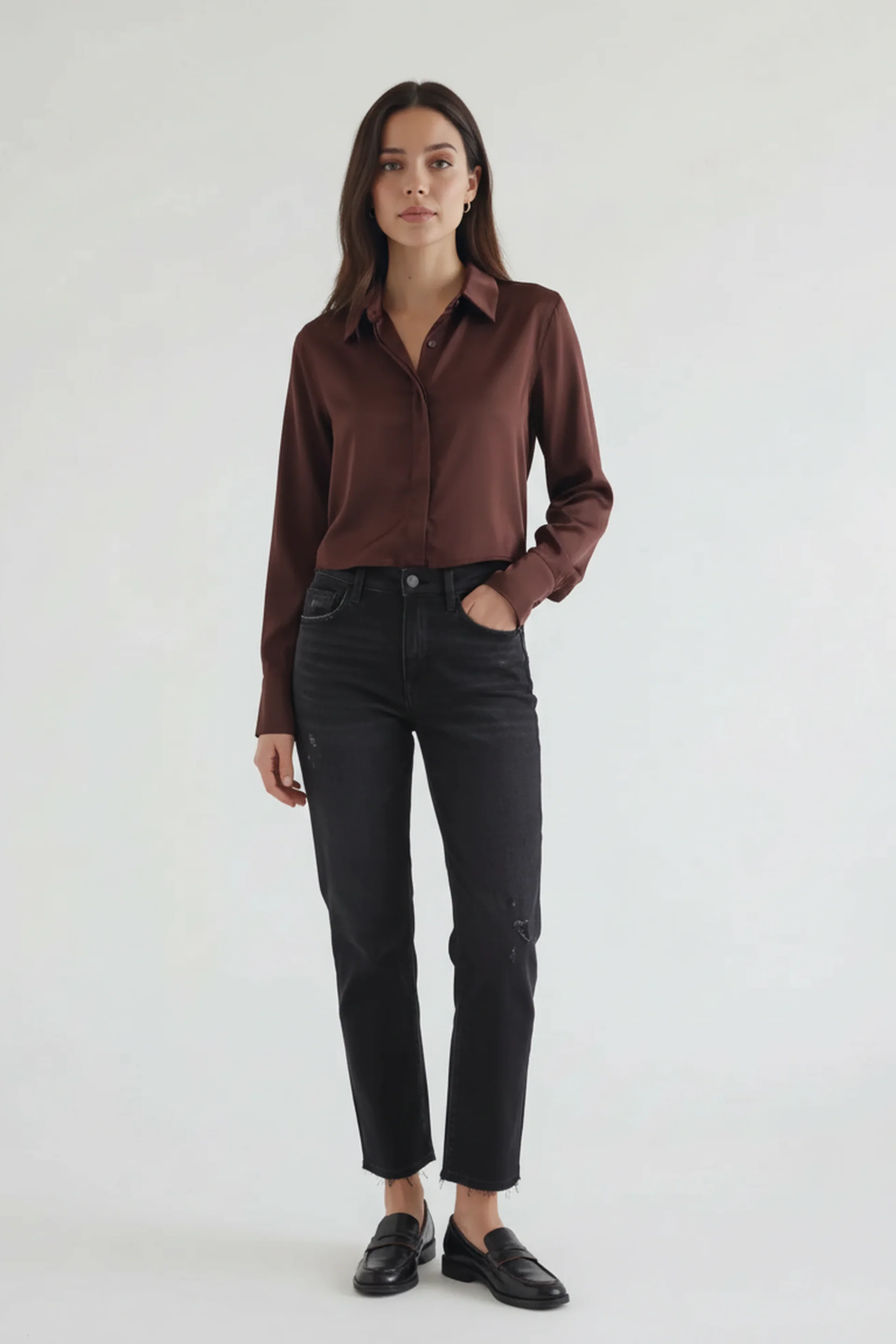 High Low Satin Shirt - Image 14