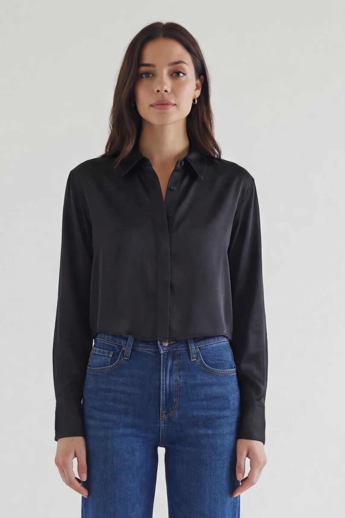 High Low Satin Shirt - Image 17