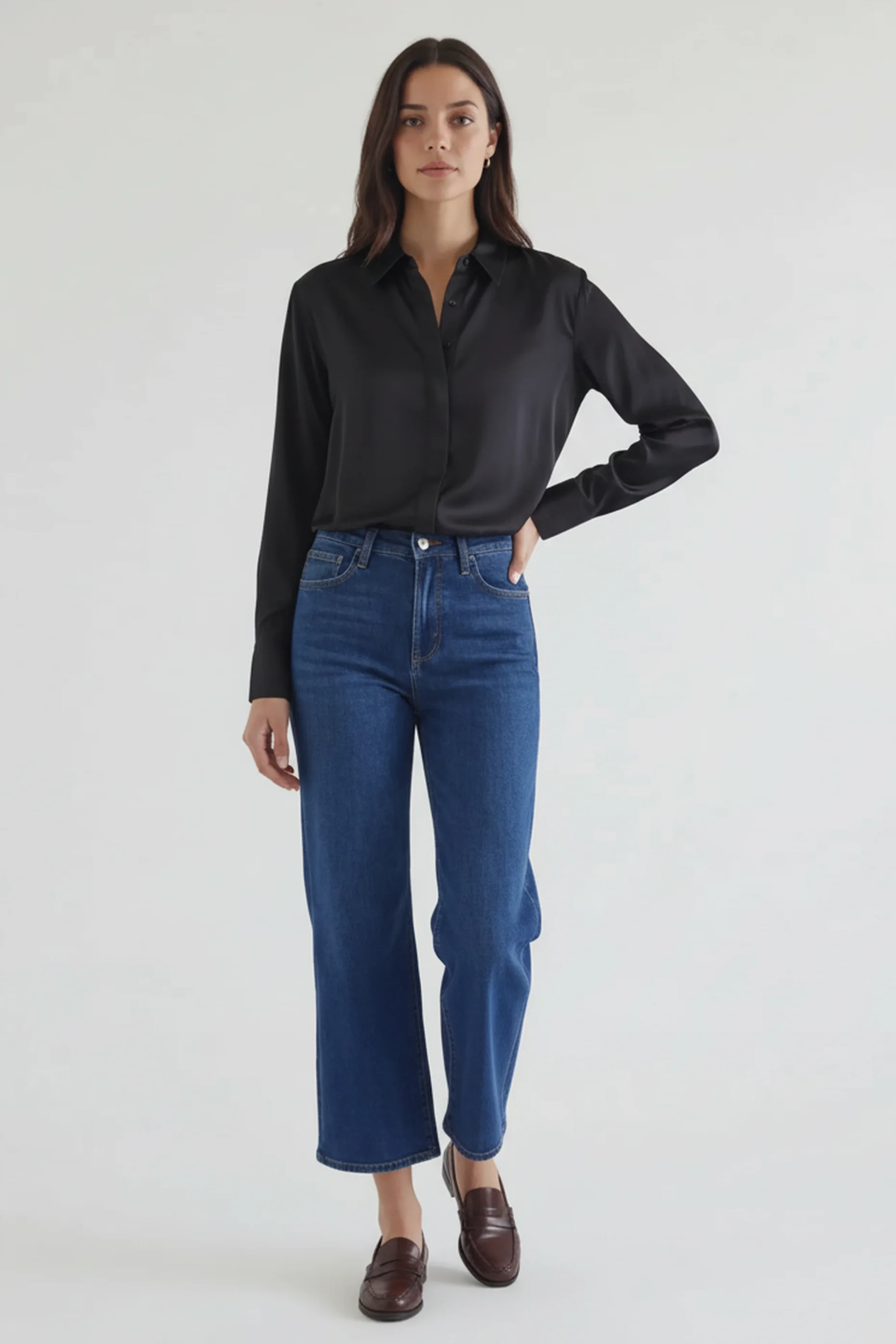 High Low Satin Shirt - Image 18