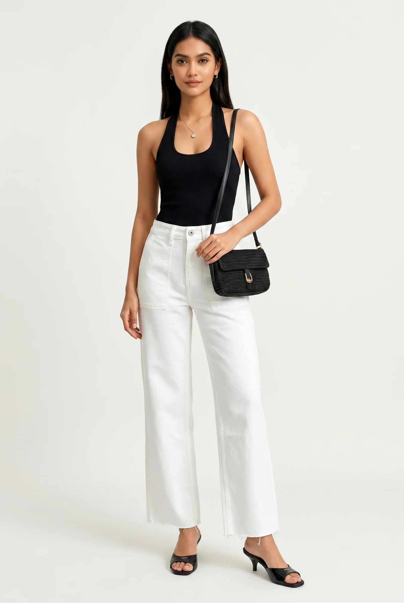 High Rise Wide Leg Raw Hem - Image 2