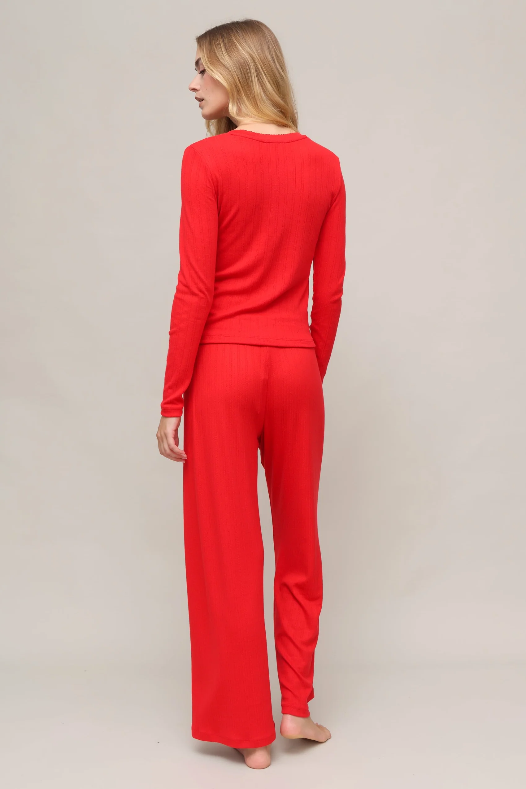 Holly Pointelle Long Sleeve Top - Image 4
