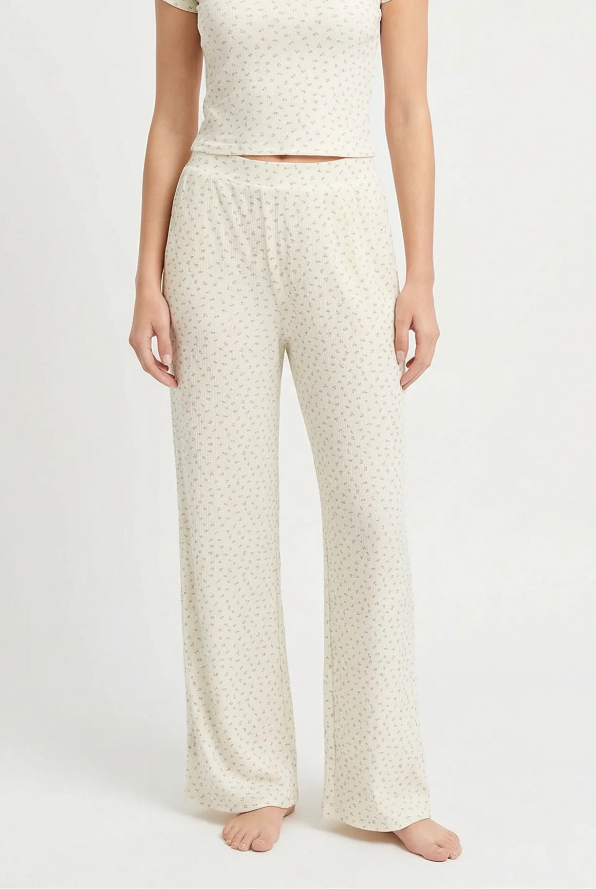 Jayme Ditsy Floral Ribbed Pant - Image 3