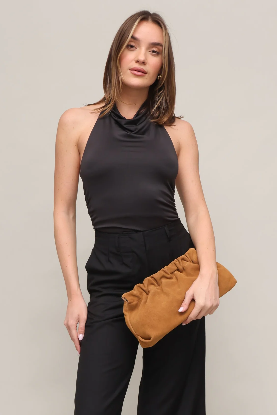 Penelope Large Suede Clutch - Image 3