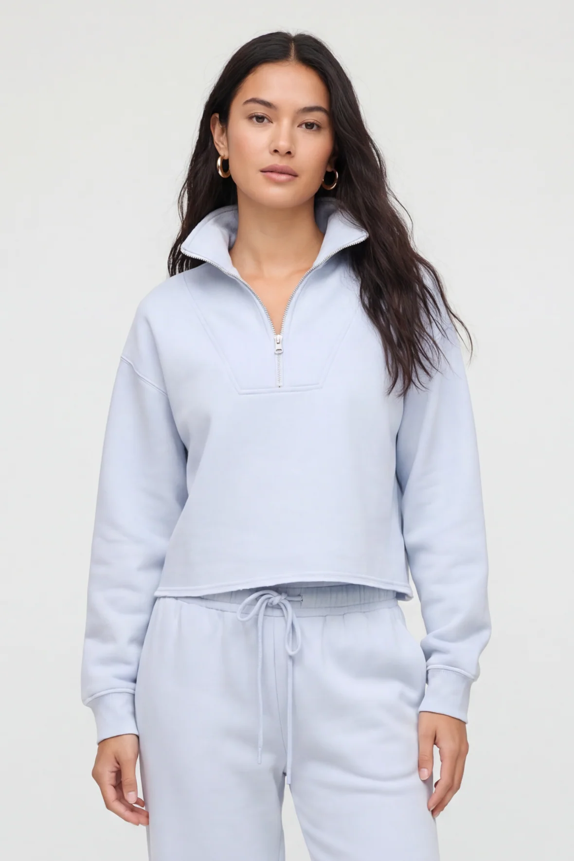 Luxe Raw Edge Zip Sweatshirt - Image 13