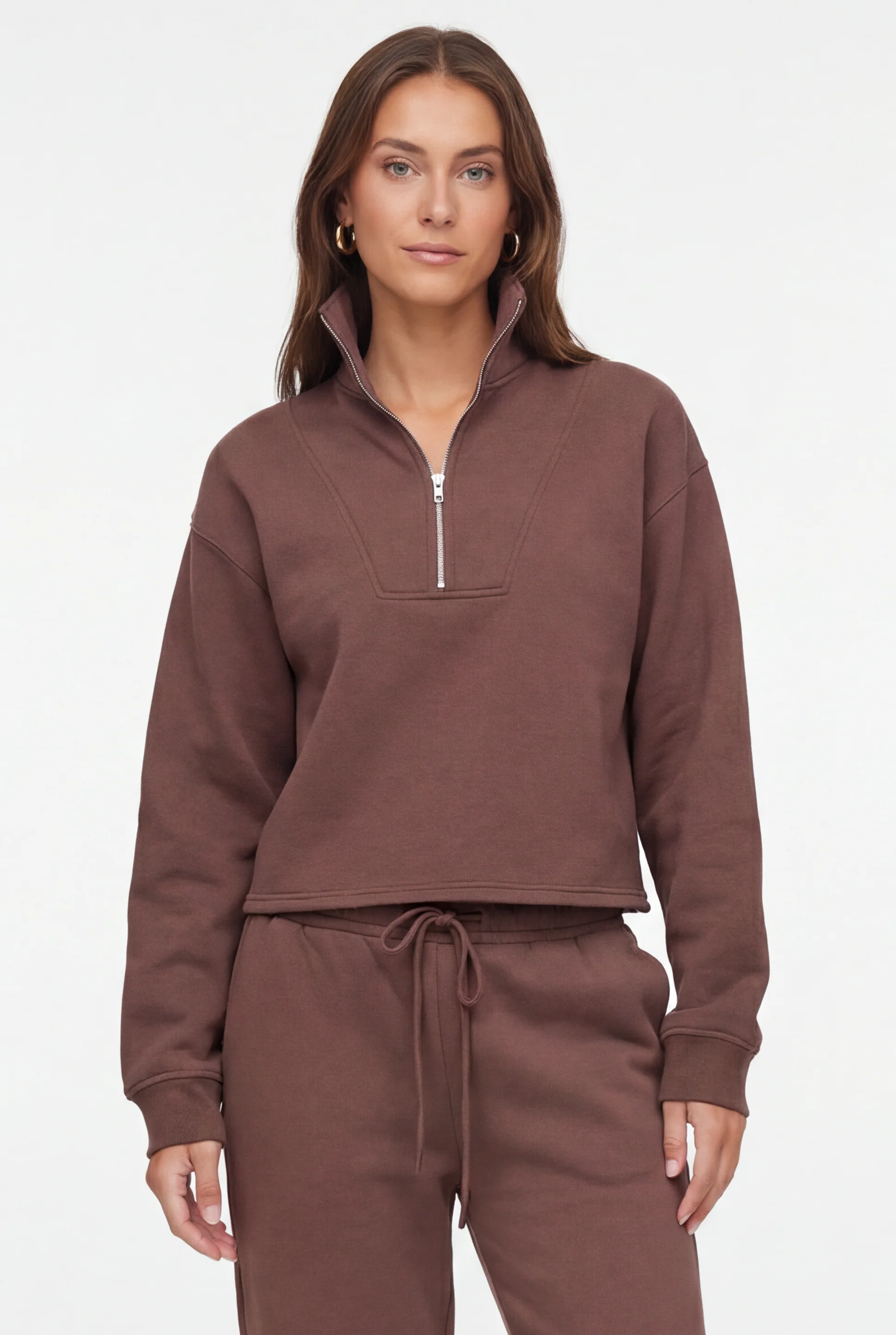 Luxe Raw Edge Zip Sweatshirt - Image 9