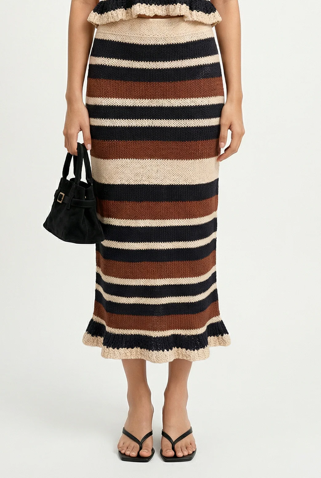 Mexi Stripe Midi Crochet Skirt - Image 3