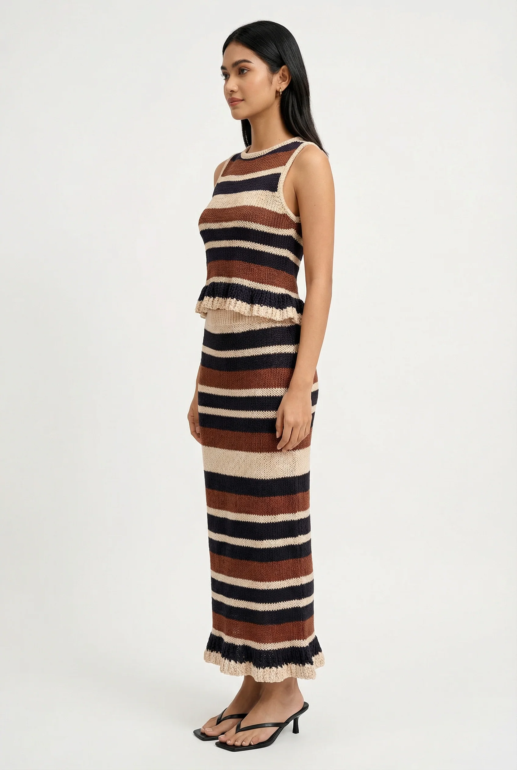Mexi Stripe Midi Crochet Skirt - Image 6
