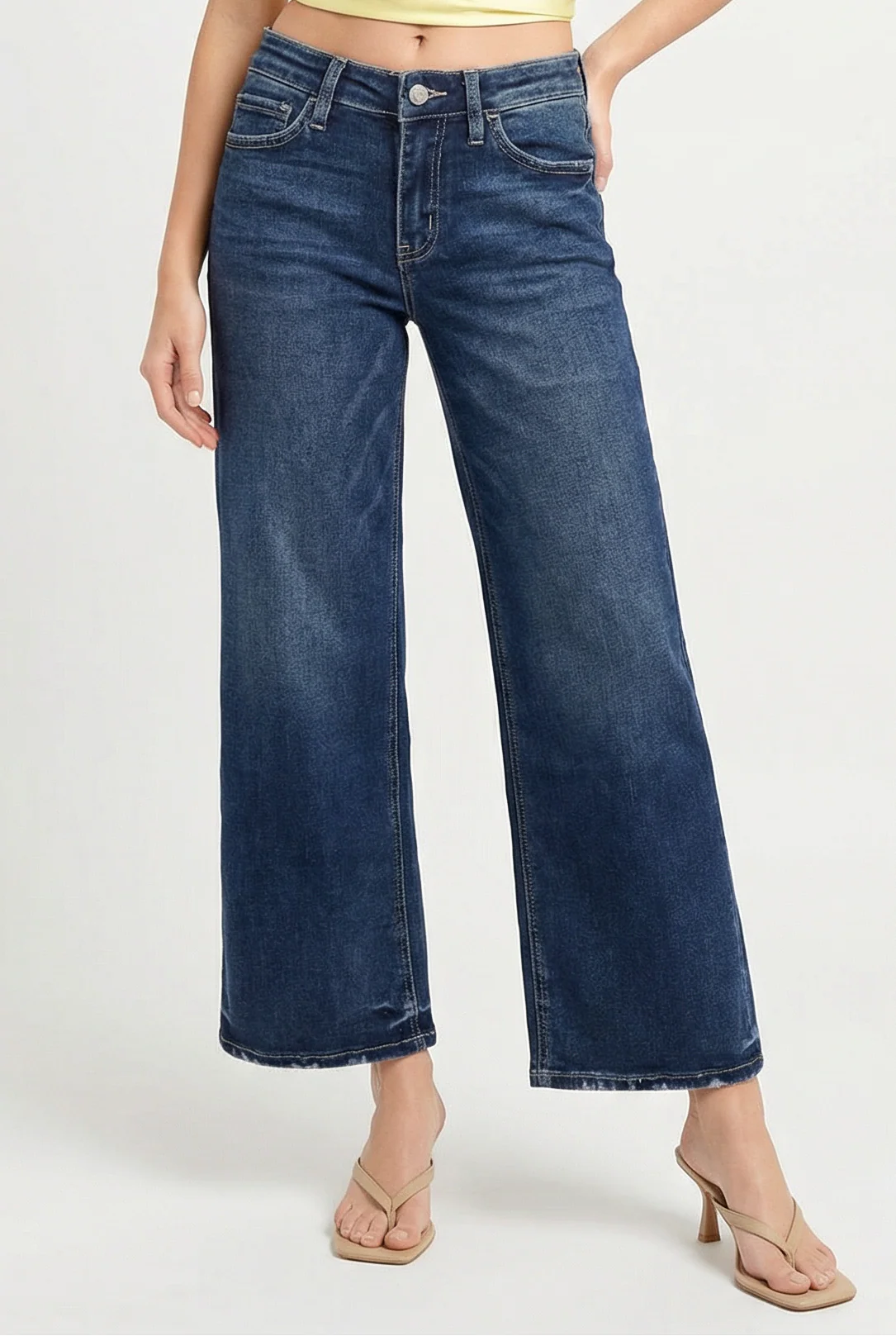 Mid Rise Ankle Wide Leg