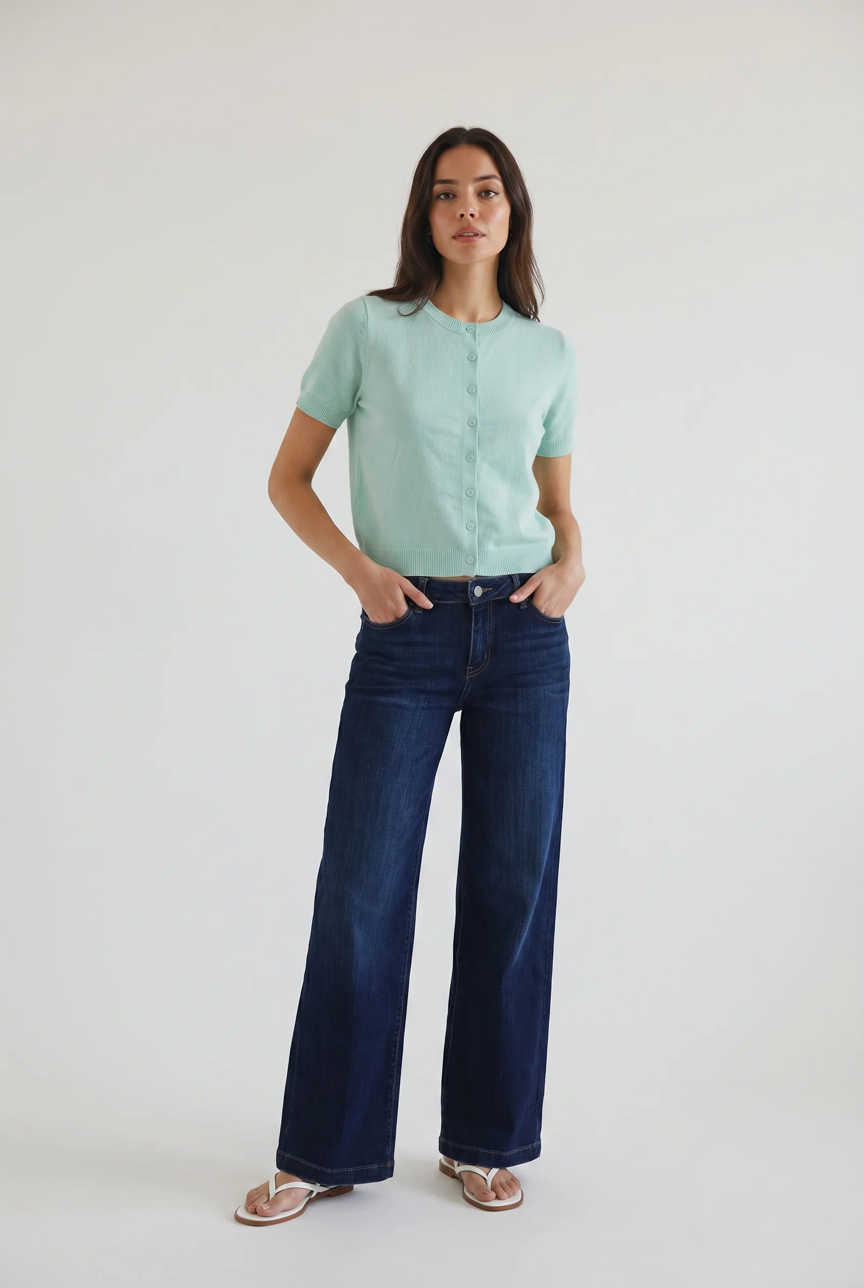 Mid Rise Wide Leg Trouser - Image 2