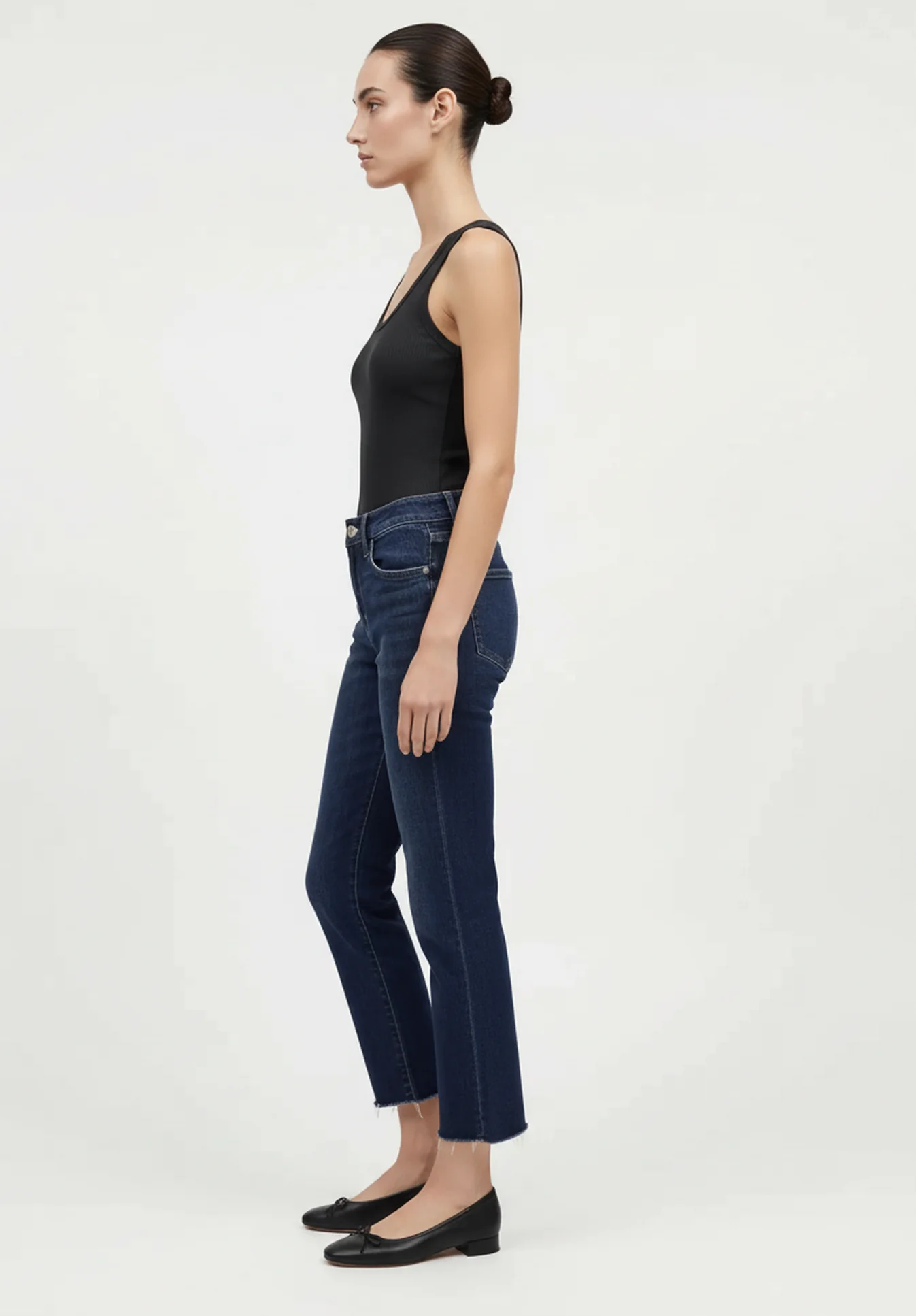 Mid Rise Raw Hem Ankle Straight - Image 3