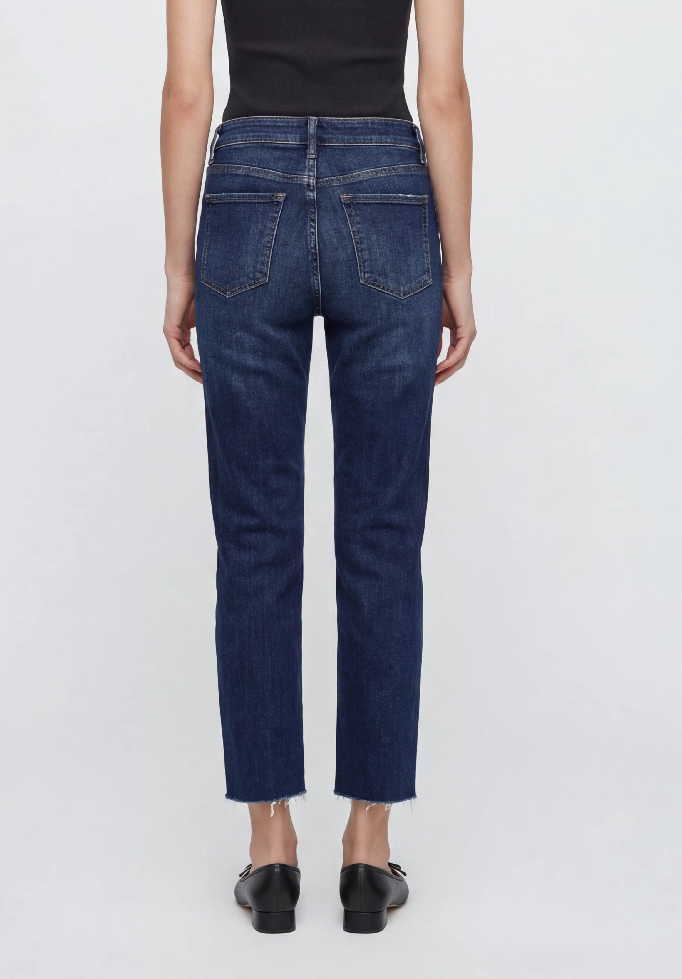 Mid Rise Raw Hem Ankle Straight - Image 4