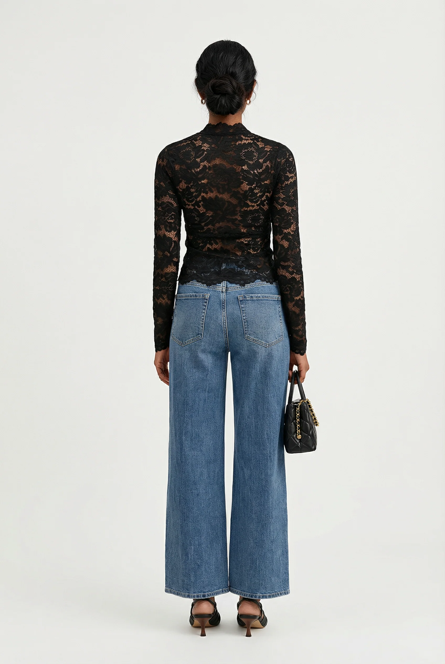 Naomi Lace V Neck Top - Image 4