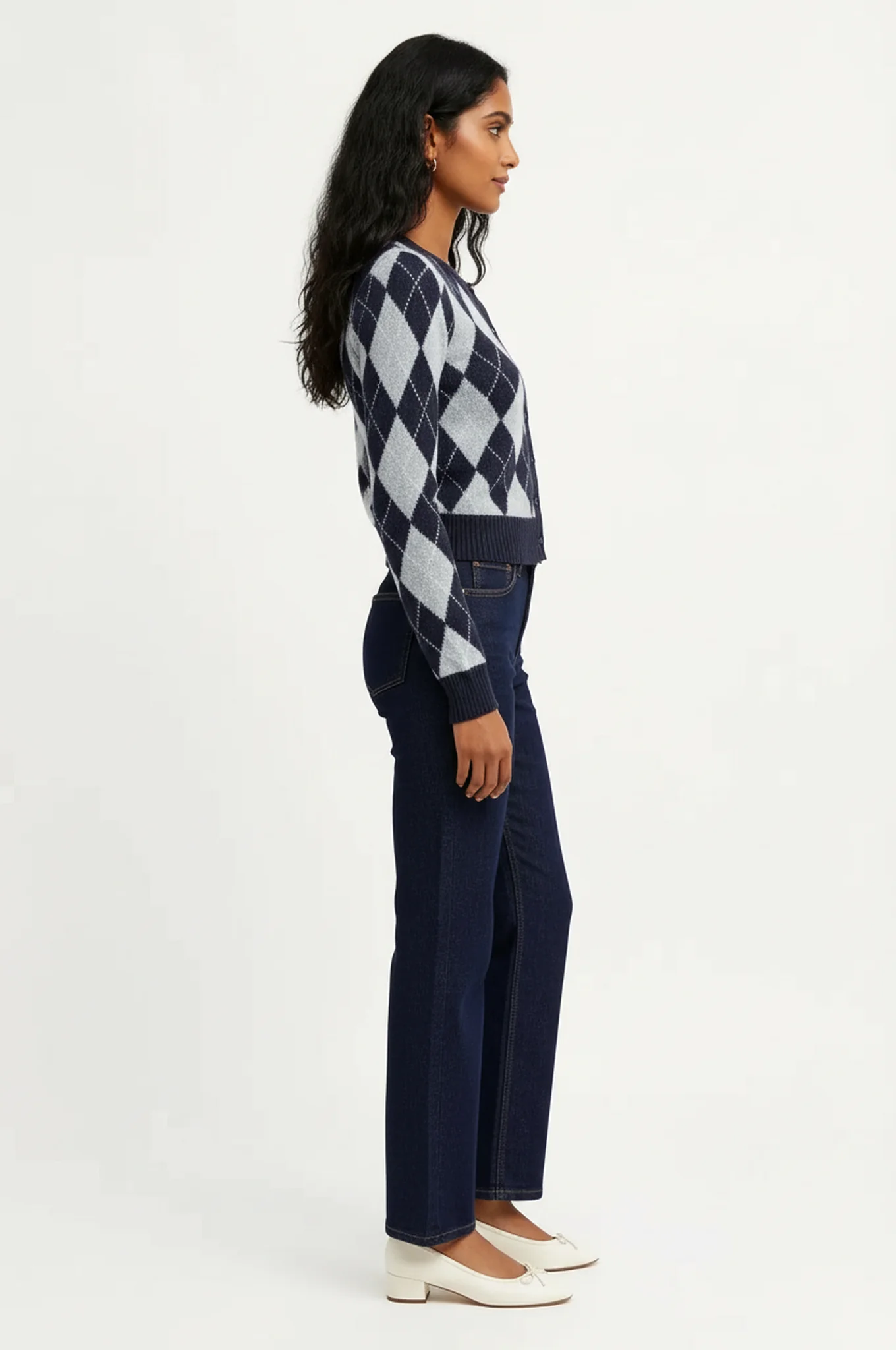 Periwinter Argyle Cardigan - Image 3