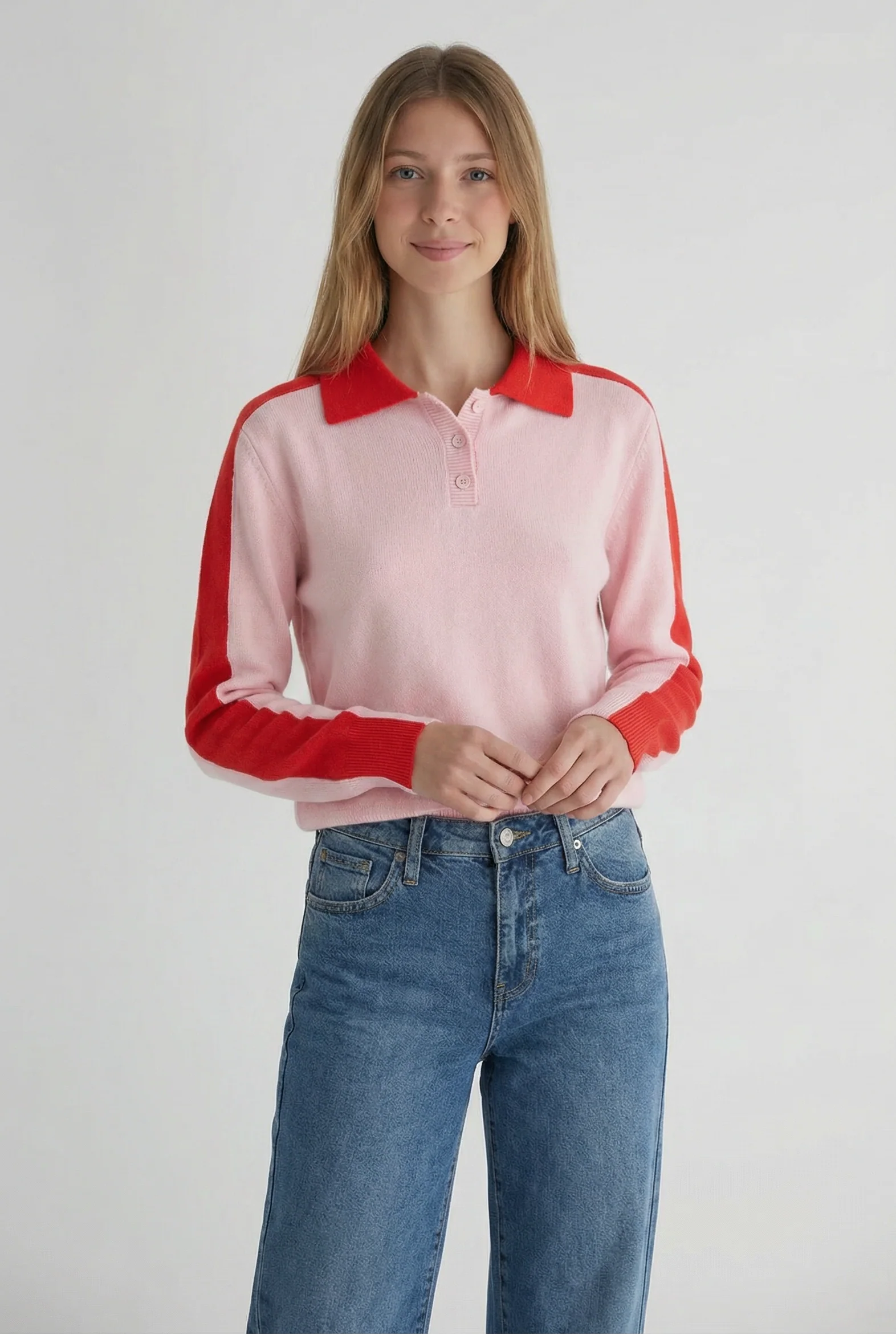 Racer Stripe Polo Sweater
