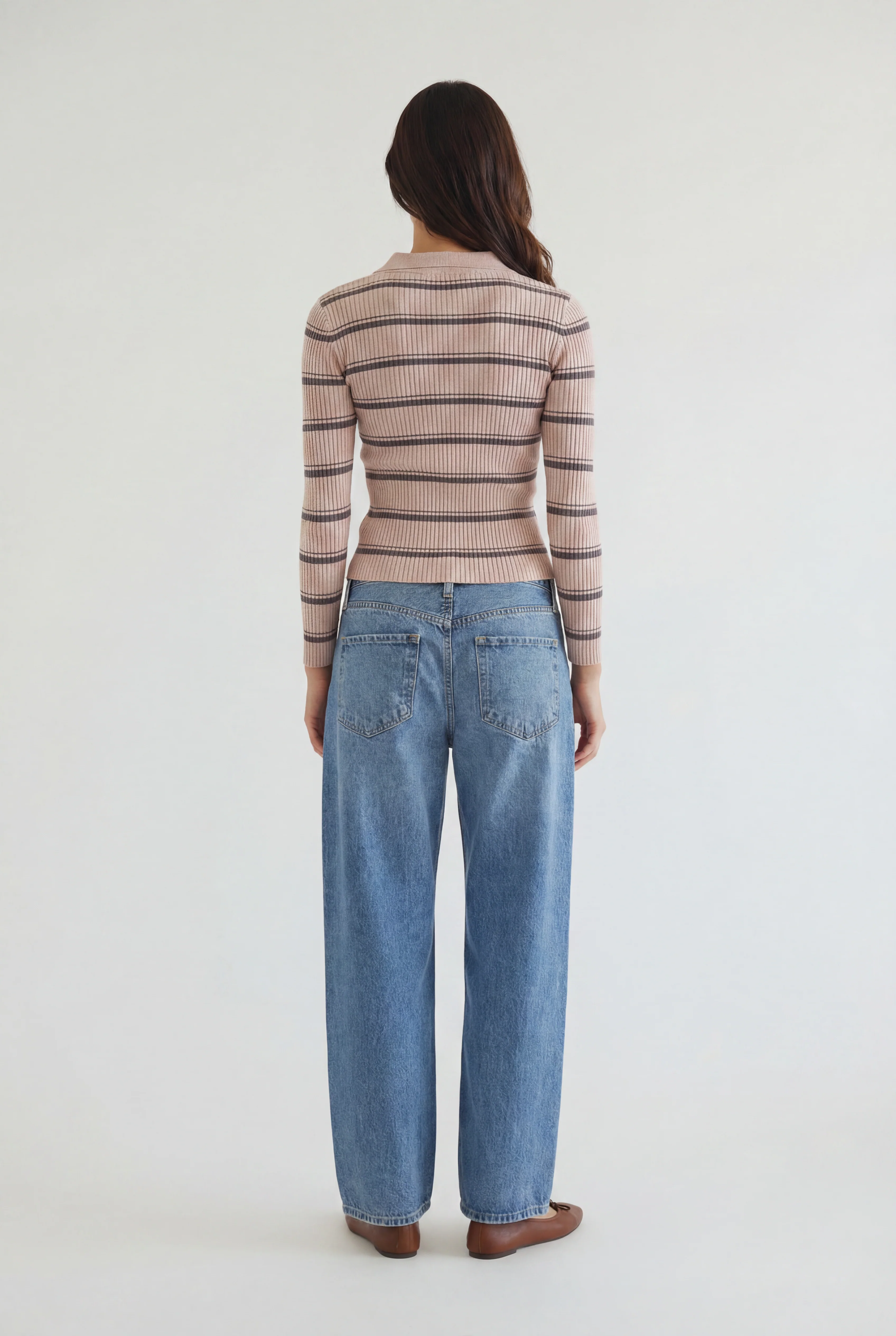 Quinn Striped Polo Sweater - Image 4