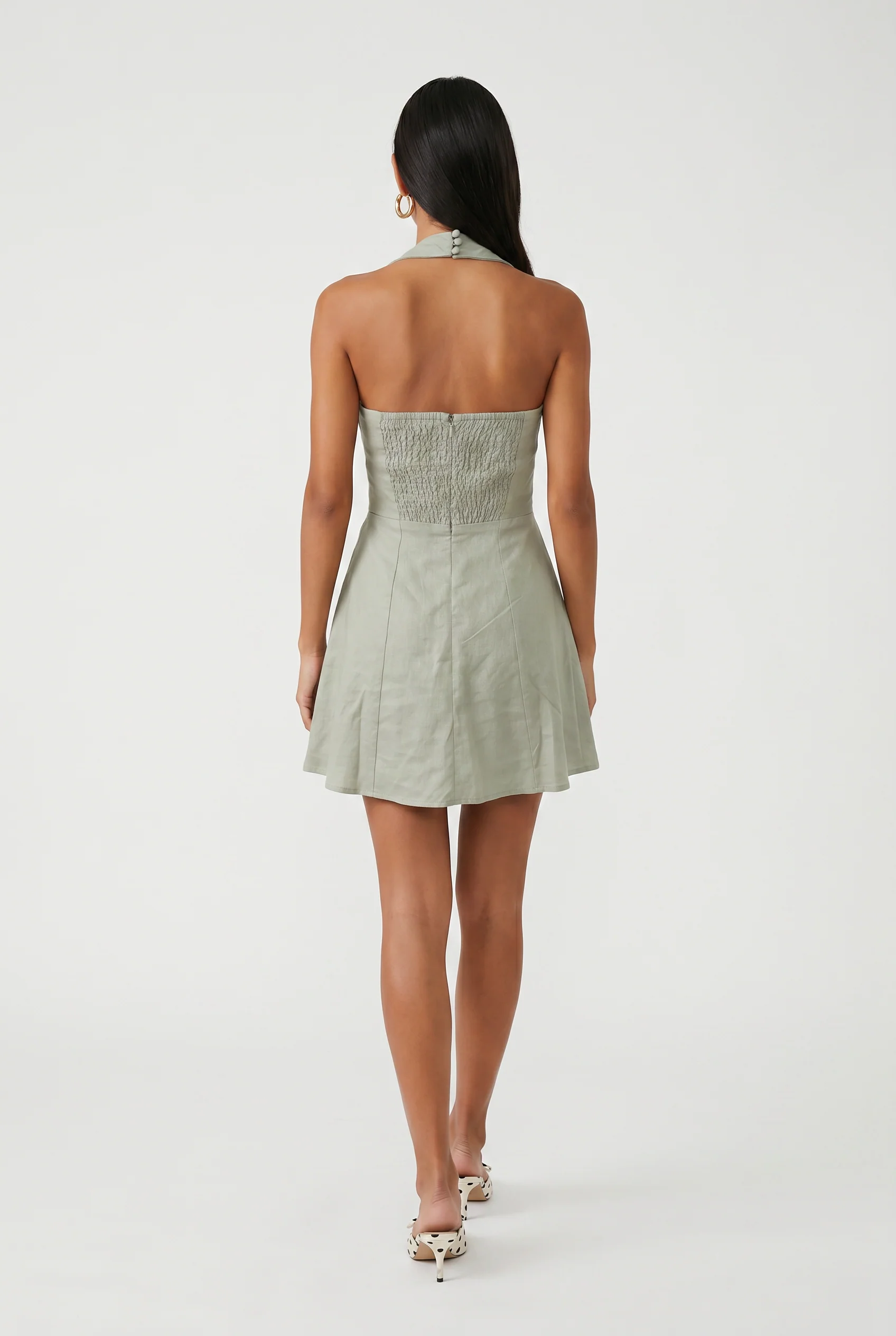 Seabreeze Linen V Neck Dress - Image 4