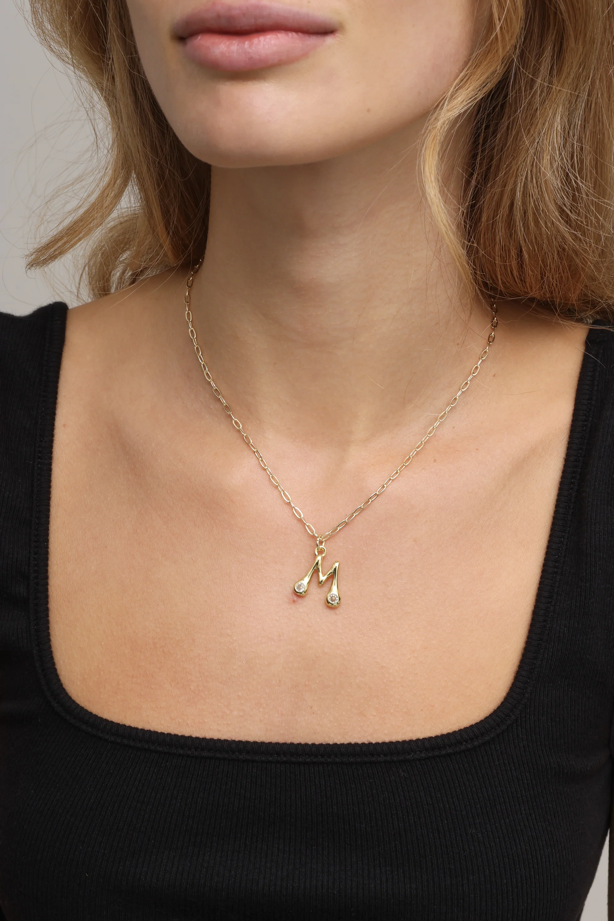 Sophia Bezel Initial Necklace - Image 4