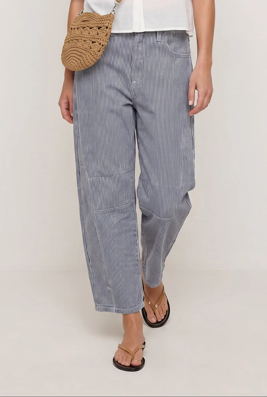 Striped Barrel Jean
