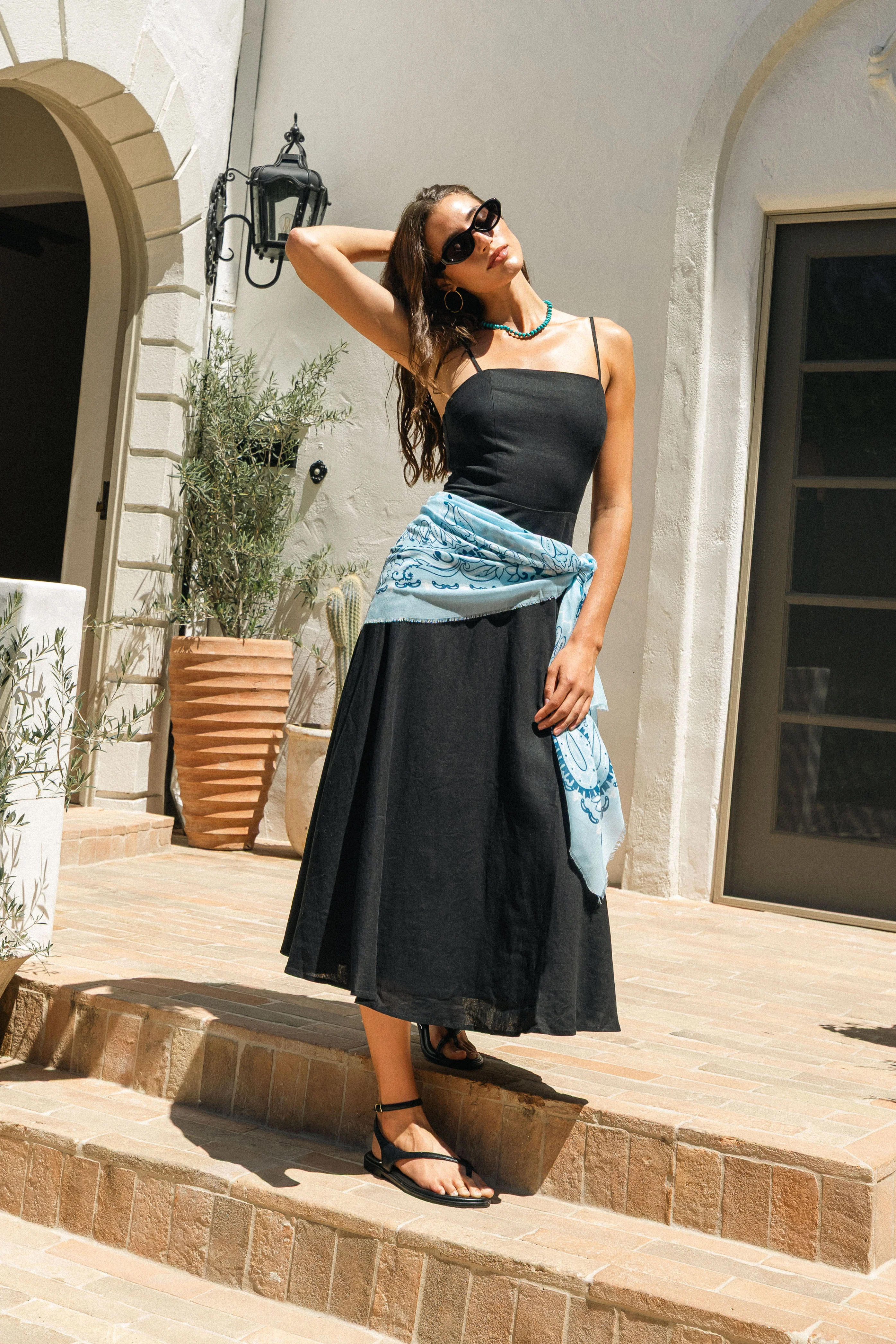 Sunset Beach Linen Midi Dress - Image 5