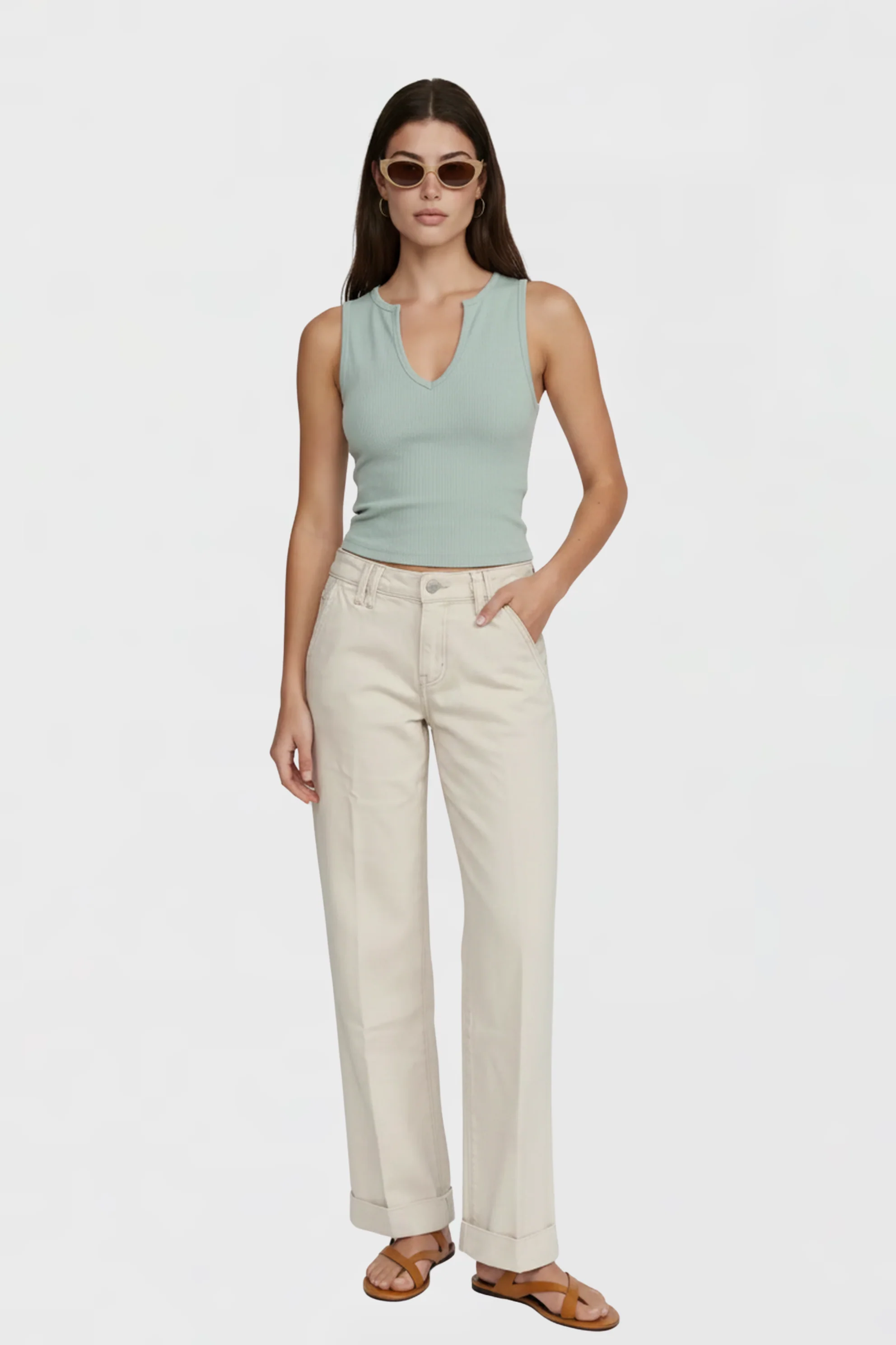The Easy V Neck Rib Tank - Image 10
