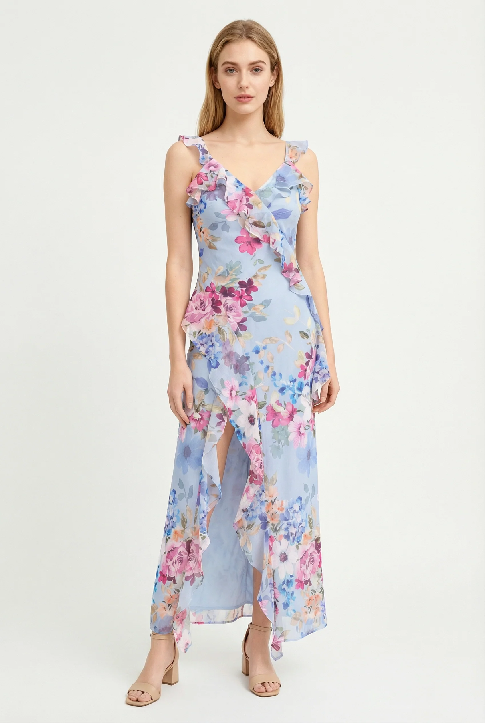 Valentina Ruffle Slit Dress - Image 2