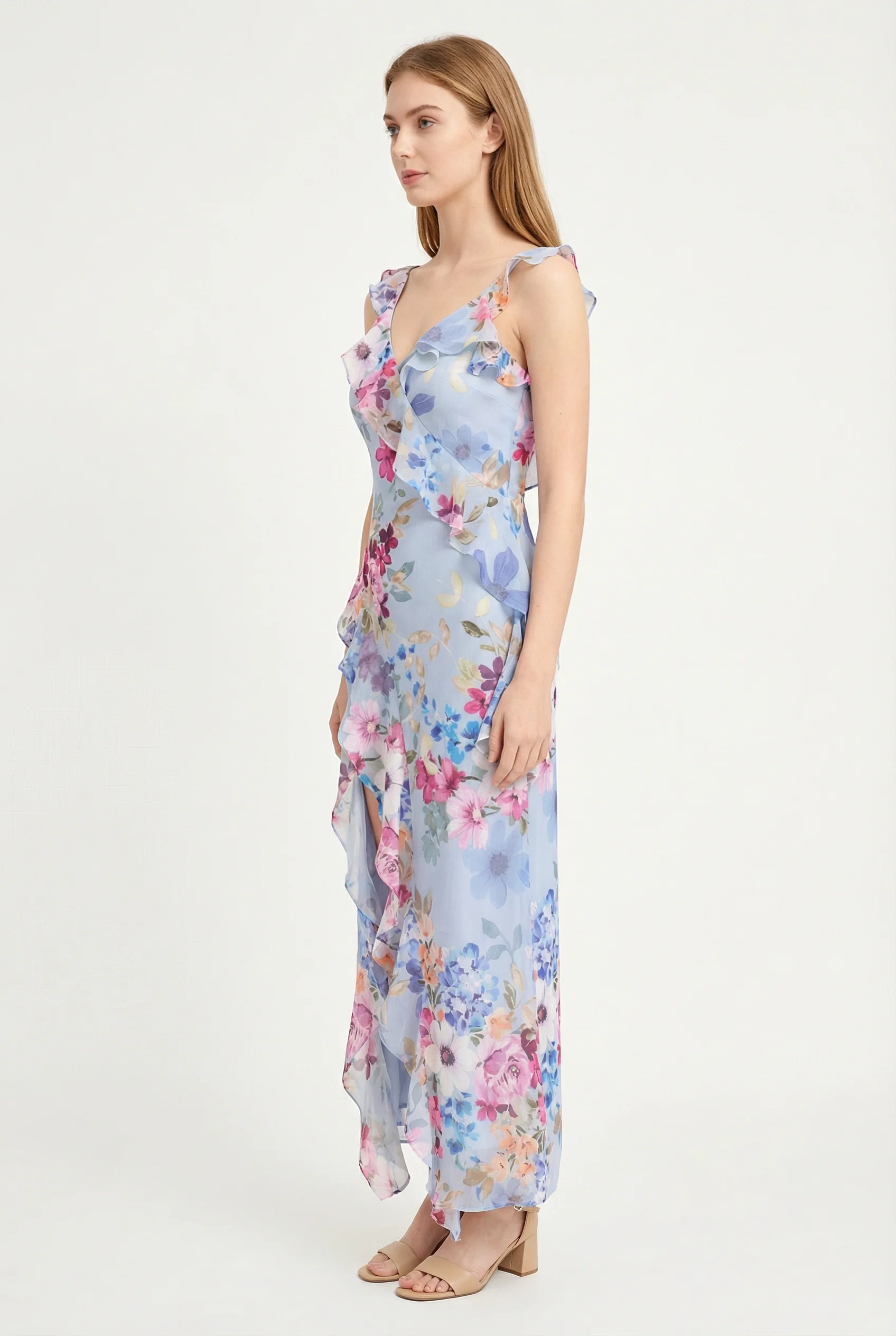 Valentina Ruffle Slit Dress - Image 3