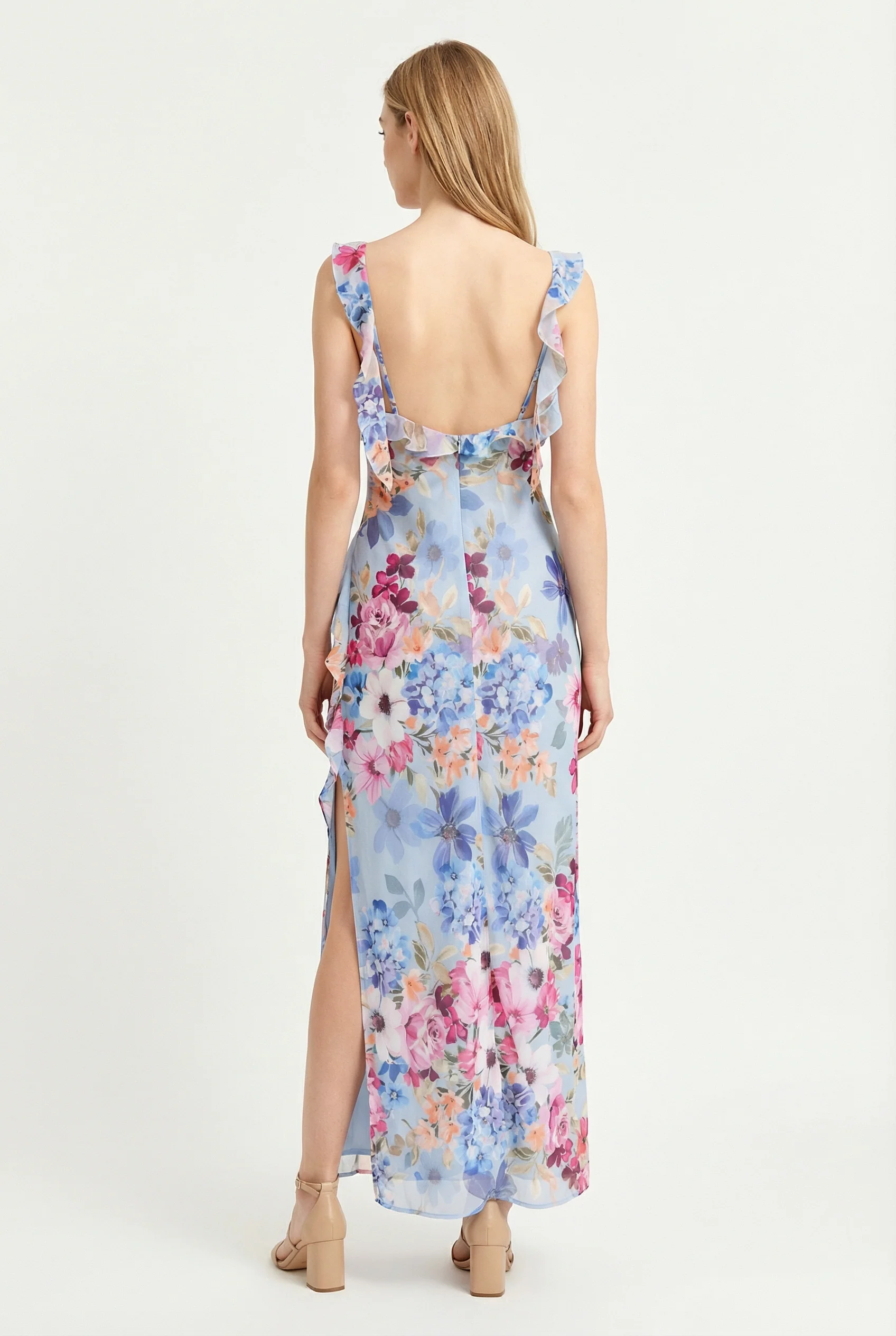 Valentina Ruffle Slit Dress - Image 4